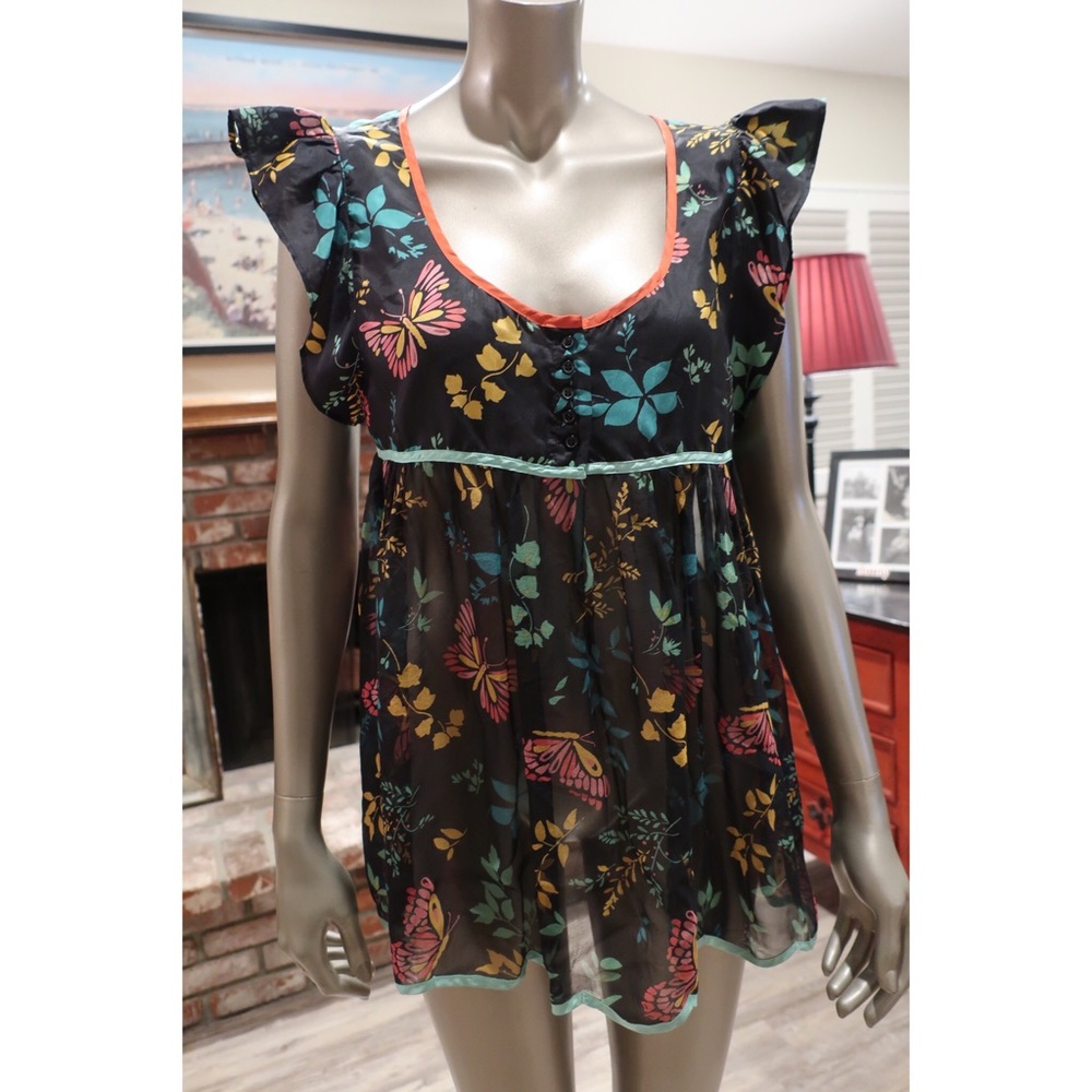 Silk Blouse with Butterflies